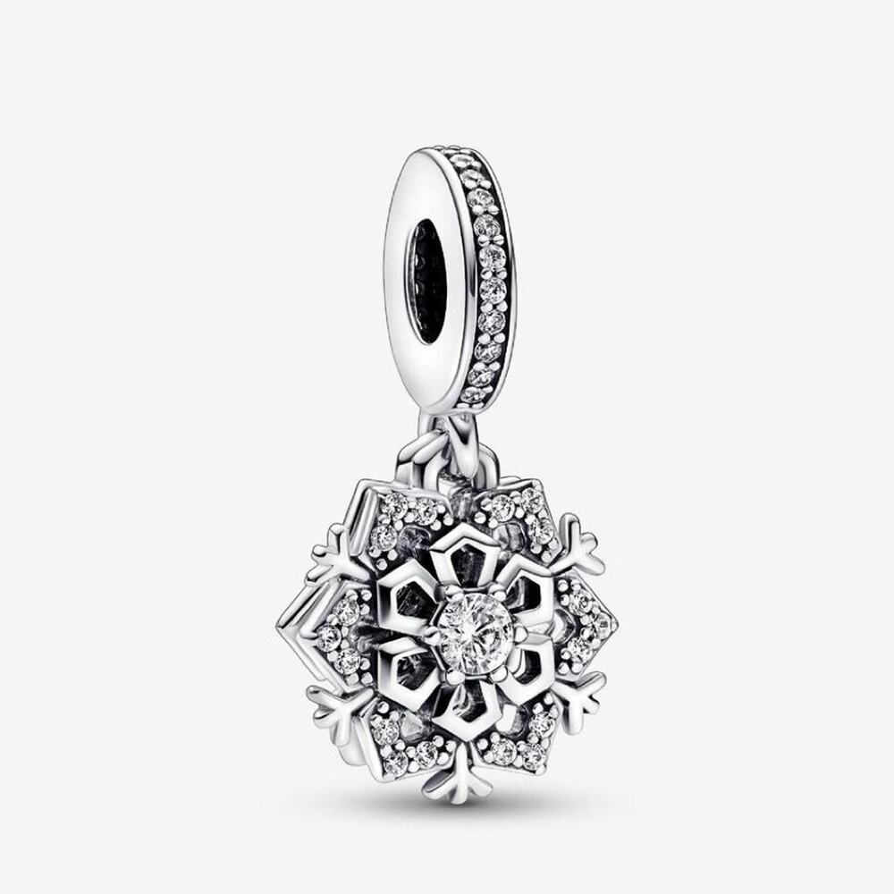 Authentic pandora sparkling snowflake double